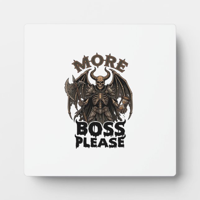Plaque Photo Plus de Boss S'il Vous Plaît Halloween Démon Squel (Devant)