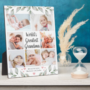Plaque Photo PLUS GRAND GRANDMA DU MONDE 7 Photo Collage de ver