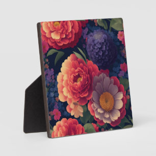 Plaque Photo Plutôt vintage rouge Orange mum mum peony floral