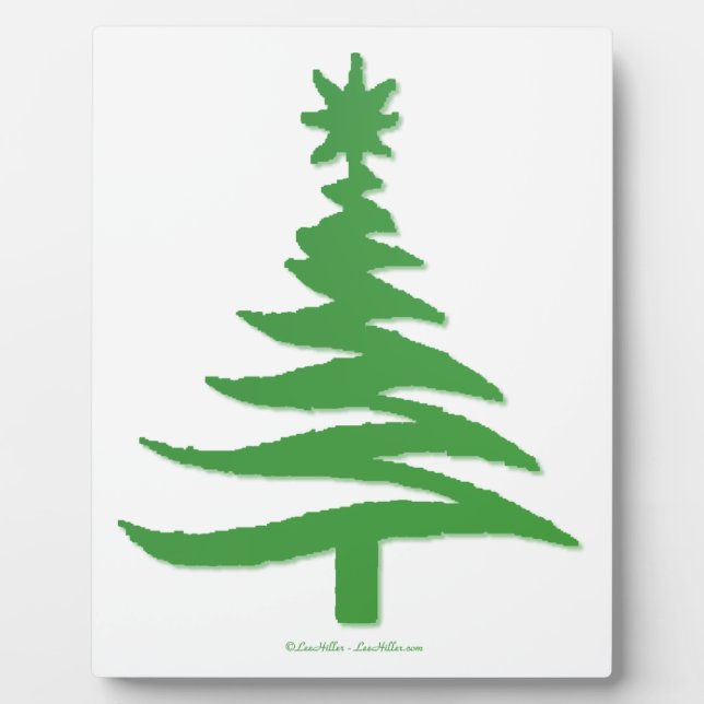 Plaque Photo Pochoir d'arbre de Noël vert (Devant)