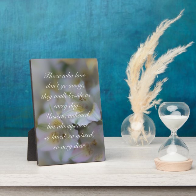 Plaque Photo Poème Ceux qui aiment ne s'en vont pas (Côté)