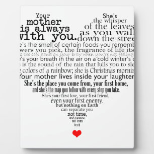 Plaque Photo Poème de la fête des mères
