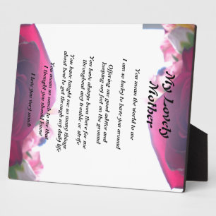 Plaque Photo Poème de la mère