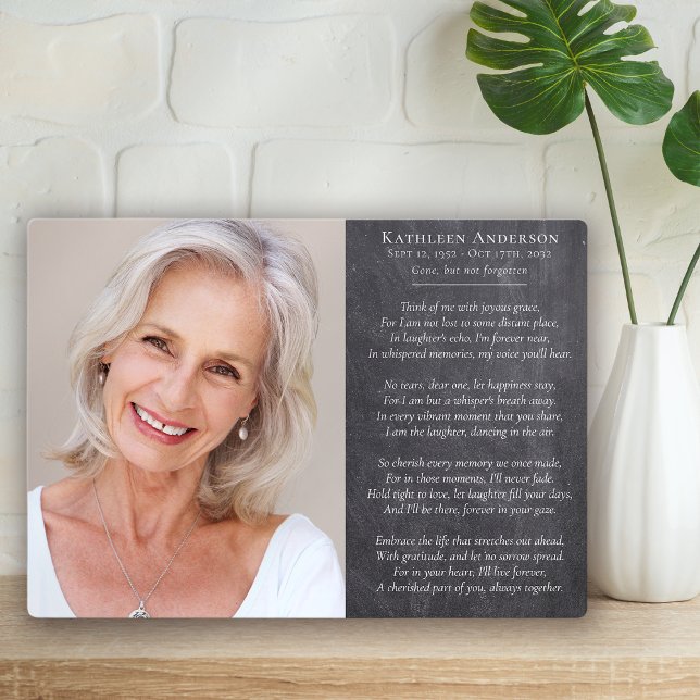 Plaque Photo Poème de réflexion Photo Mémorial Sympathie (Créateur téléchargé)