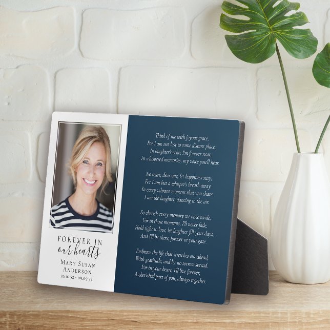 Plaque Photo Poème de souvenir photo pour toujours dans nos cœu (Créateur téléchargé)