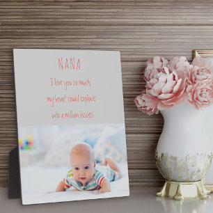 Plaque Photo Poème Nana et photo personnalisée de petit-enfant