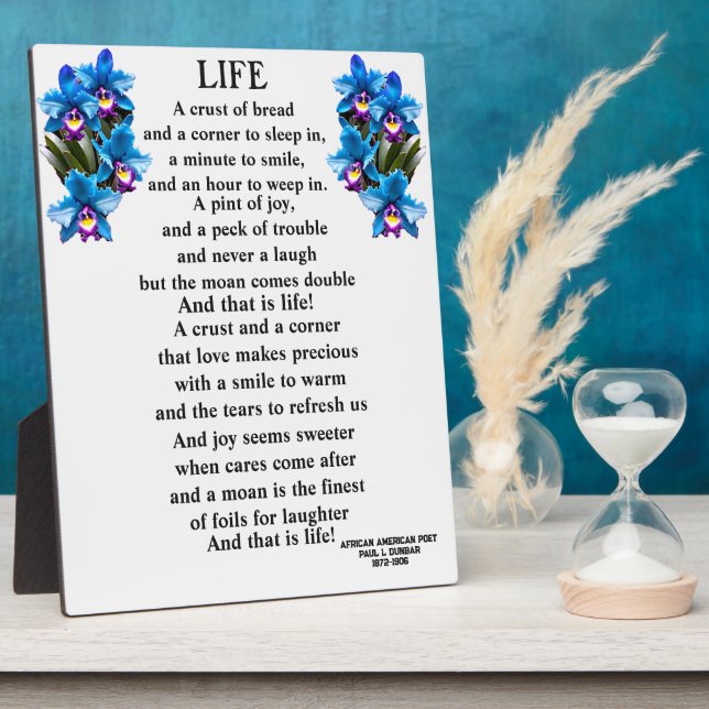 Plaque Photo poème sur la VIE (Côté)