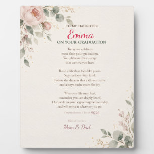 Plaque Photo Poésie florale personnalisée pour la remise de dip