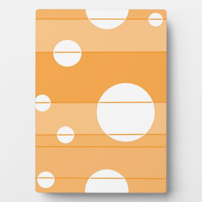 Plaque Photo Points et rayures en jauneOrange (Devant)