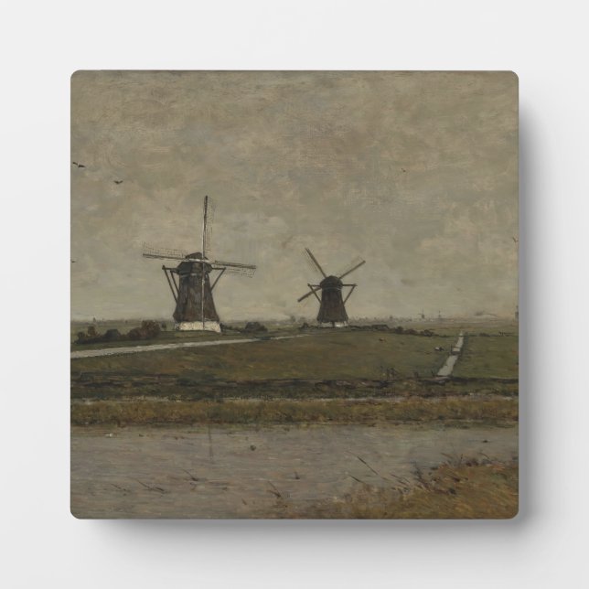 Plaque Photo Polder avec moulins près d'Overschie (Devant)