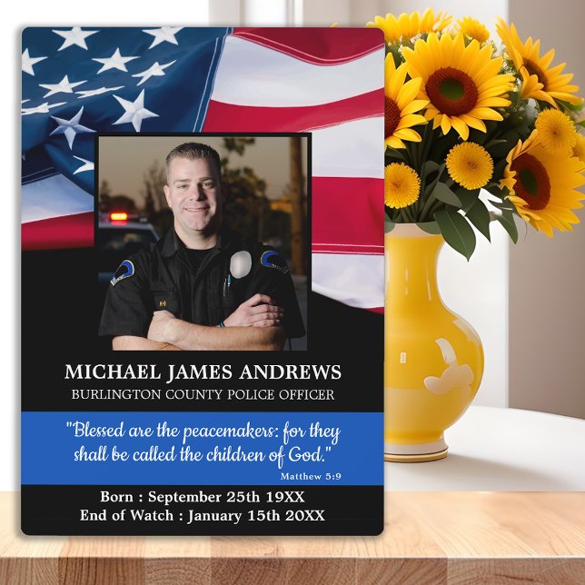 Plaque Photo Police Officier Memorial Police Enforcement USA Fl (Créateur téléchargé)