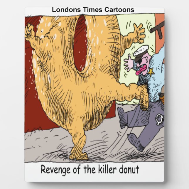 Plaque Photo Policier Vs Donut Dessin Animé Drôle (Devant)