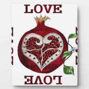 Plaque Photo Pomegranate Heart LOVE Valentine