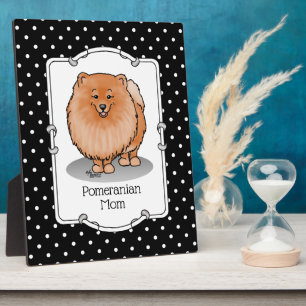 Plaque Photo Pomeranian Maman Pom Maman (rouge orange) Mignonne