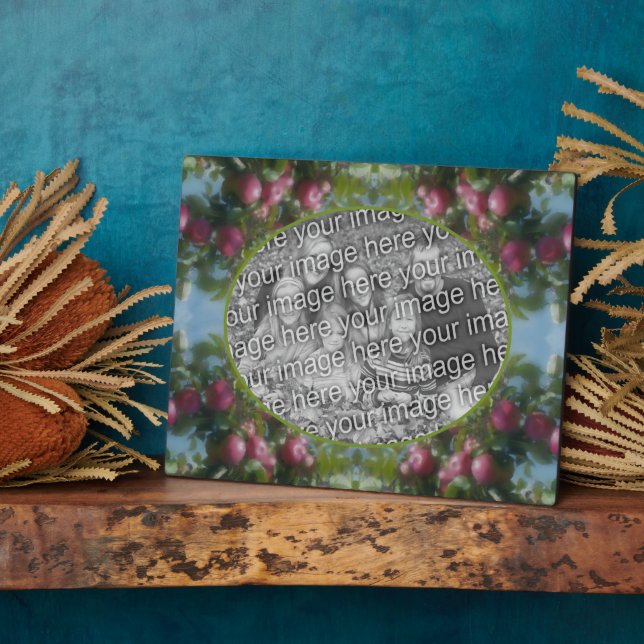 Plaque Photo Pommes rouges dans l'arbre Ajouter votre photo (Côté)