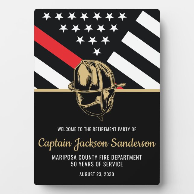 Plaque Photo Pompier Retraite Service d'incendie pompier (Devant)