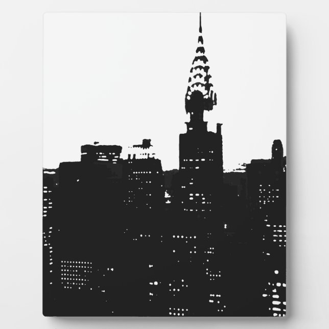 Plaque Photo Pop Art New York Silhouette (Devant)