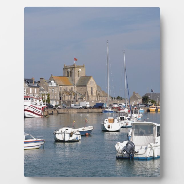 Plaque Photo Port de Barfleur en France (Devant)