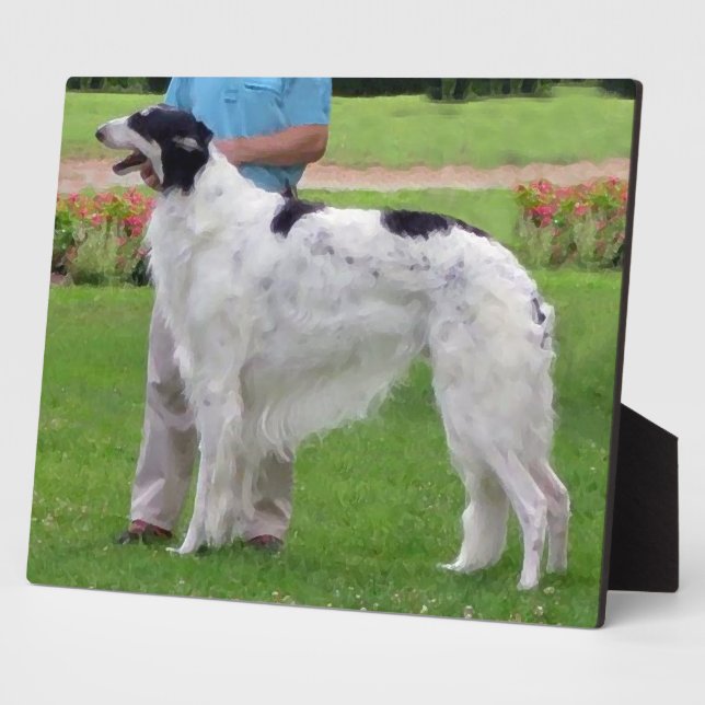 Plaque Photo Portrait de Borzoi (Côté)