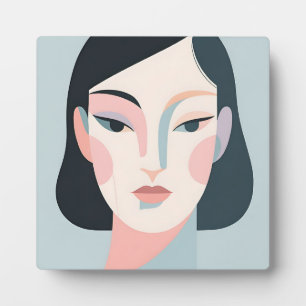 Plaque Photo Portrait de femme géométrique abstrait minimaliste