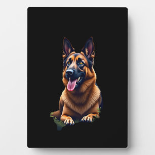 Plaque Photo Portrait de tête de chien berger allemand amateur