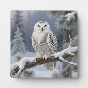 Plaque Photo Portrait d'hiver de Harfang des neiges