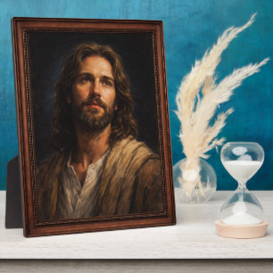 Plaque Photo Portrait du Seigneur Jésus-Christ Dessin à la crai