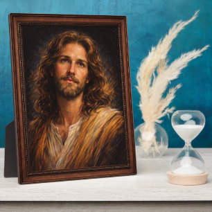 Plaque Photo Portrait du Seigneur Jésus-Christ Dessin à la crai