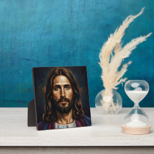 Plaque Photo Portrait du Seigneur Jésus-Christ Dessin à la crai