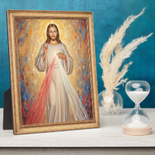 Plaque Photo Portrait du Seigneur Jésus-Christ Dessin à la crai