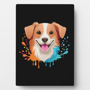 Plaque Photo Portrait d'un chien mignon avec des couleurs fluid