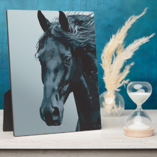 Plaque Photo Portrait majestueux de cheval noir