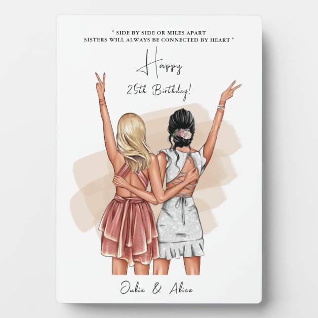 Plaque Photo Portrait personnalisé des amis d'anniversaire - Pl (Devant)