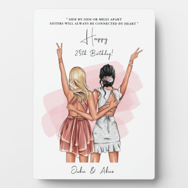 Plaque Photo Portrait personnalisé des amis d'anniversaire - ro (Devant)