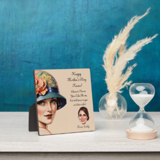 Plaque Photo Portrait vintage Floral Gatsby