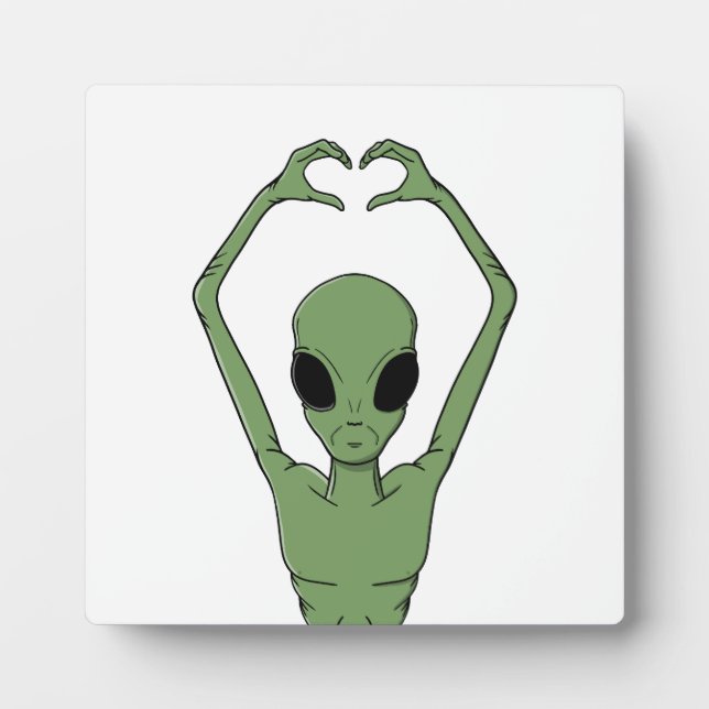 Plaque Photo Pose de cœur extraterrestre (Devant)