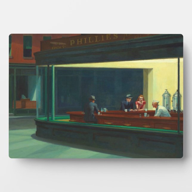 Plaque Photo Poster de la nuit vintage Edward Hopper (Devant)