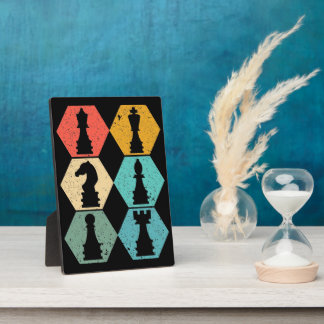 Plaque Photo Poster Retro Vintage Chess Pièces Sunset