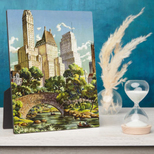 Plaque Photo Poster vintage de New York City Central Park