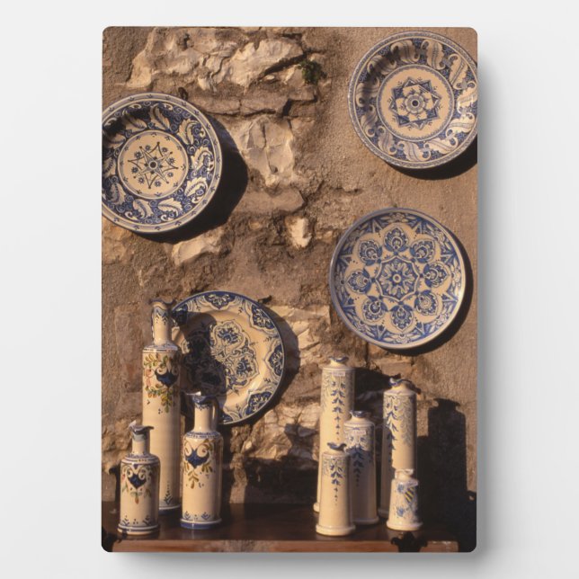 Plaque Photo Poterie bleue et crème Ombrie Poster (Devant)