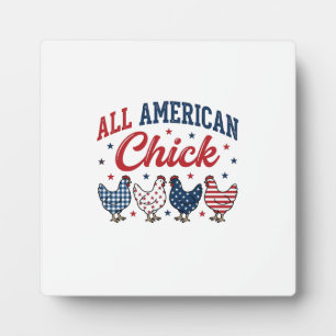 Plaque Photo Poulet Patriotique Américaine Tout En Américain Cr