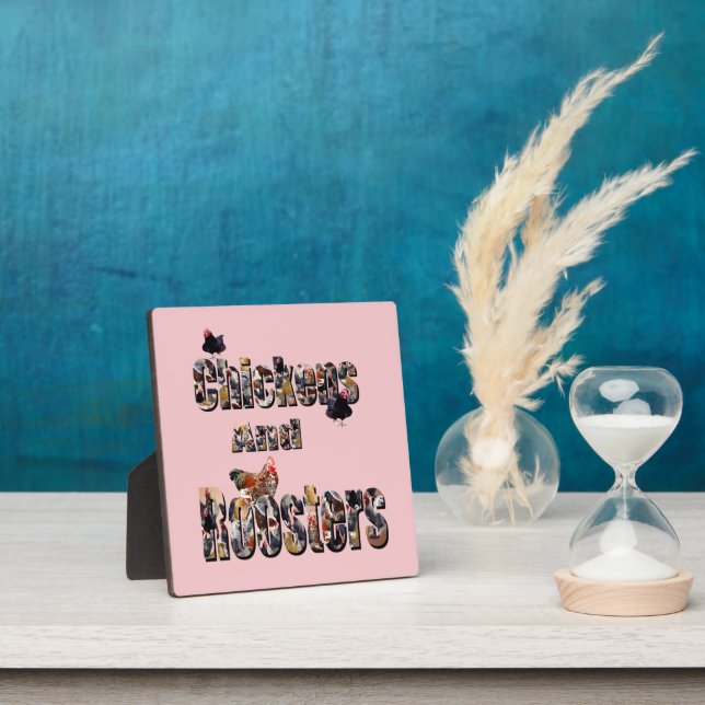 Plaque Photo Poulets Et Coqs, (Insitu)