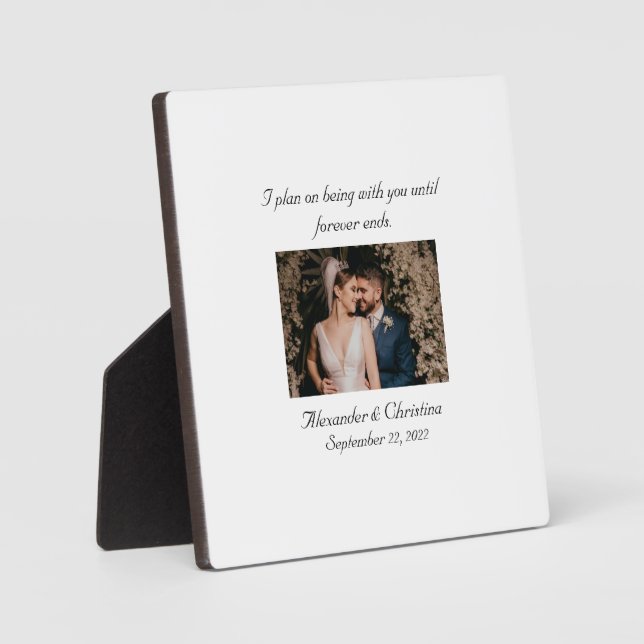 Plaque Photo "Pour toujours" Couples Citation élégante d'amour  (Recto)