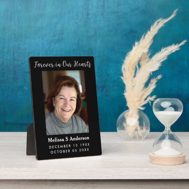 Plaque Photo Pour toujours dans nos coeurs Funérailles Prière P (Côté)