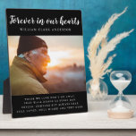 Plaque Photo Pour toujours dans nos coeurs Photo Poème Hommage<br><div class="desc">Belle plaque de chevalet de photo avec la photo "Forever in our coeurs" montrant la photo,  le nom et le poème de votre être aimé.</div>