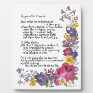Plaque Photo Prayer of St. Francis