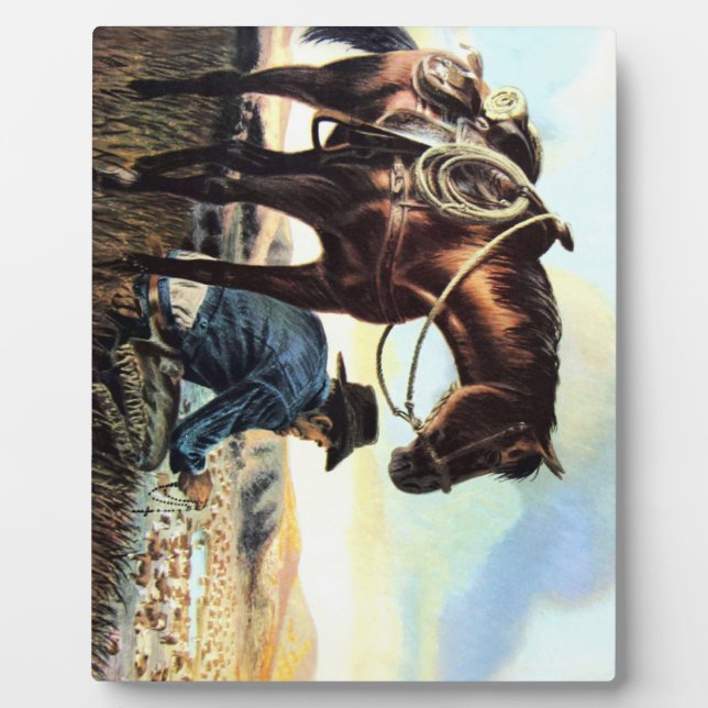 Plaque Photo Praying Cowboy (Devant)