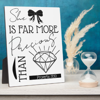 Plaque Photo Precious Than Jewels Bible Verse Proverbs 31:10