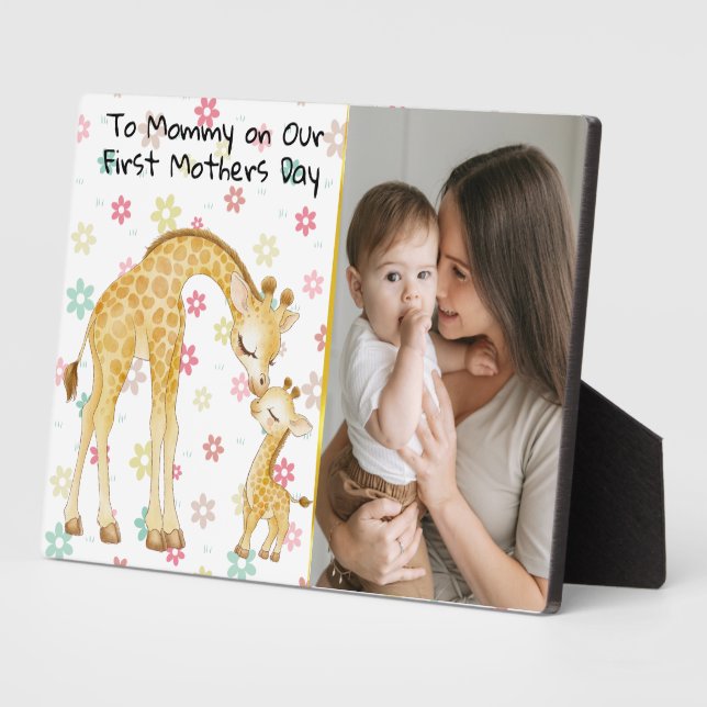Plaque Photo Premier cadeau de jour des mères de bébé (Côté)