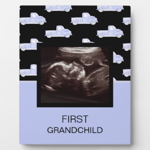 Plaque Photo Premier Grand-Enfant Bleu Ultrasound Grand-Parent